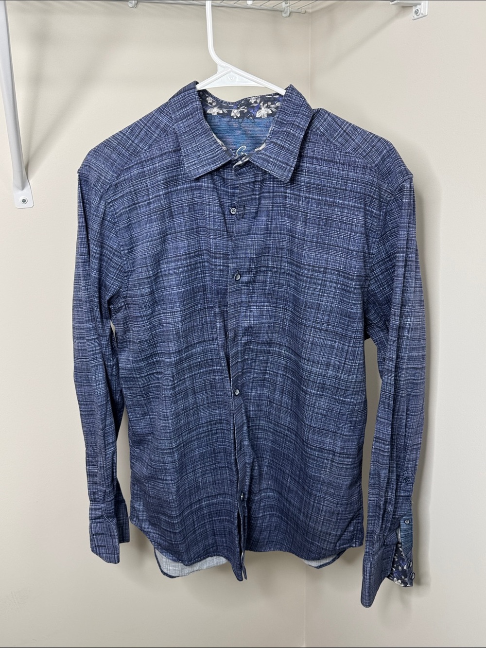 Robert Graham Navy Blue Plaid Button-Down Shirt